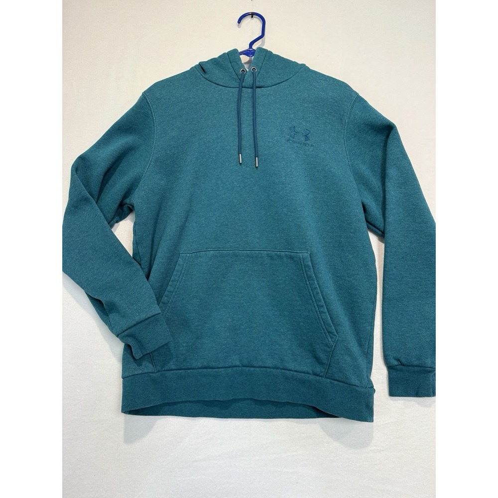 Under Armour Hoodie Mens Medium Teal Drawstrings Embroidered Logo 1373880